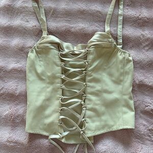 Princess Polly Cream Lace-Up Camisole